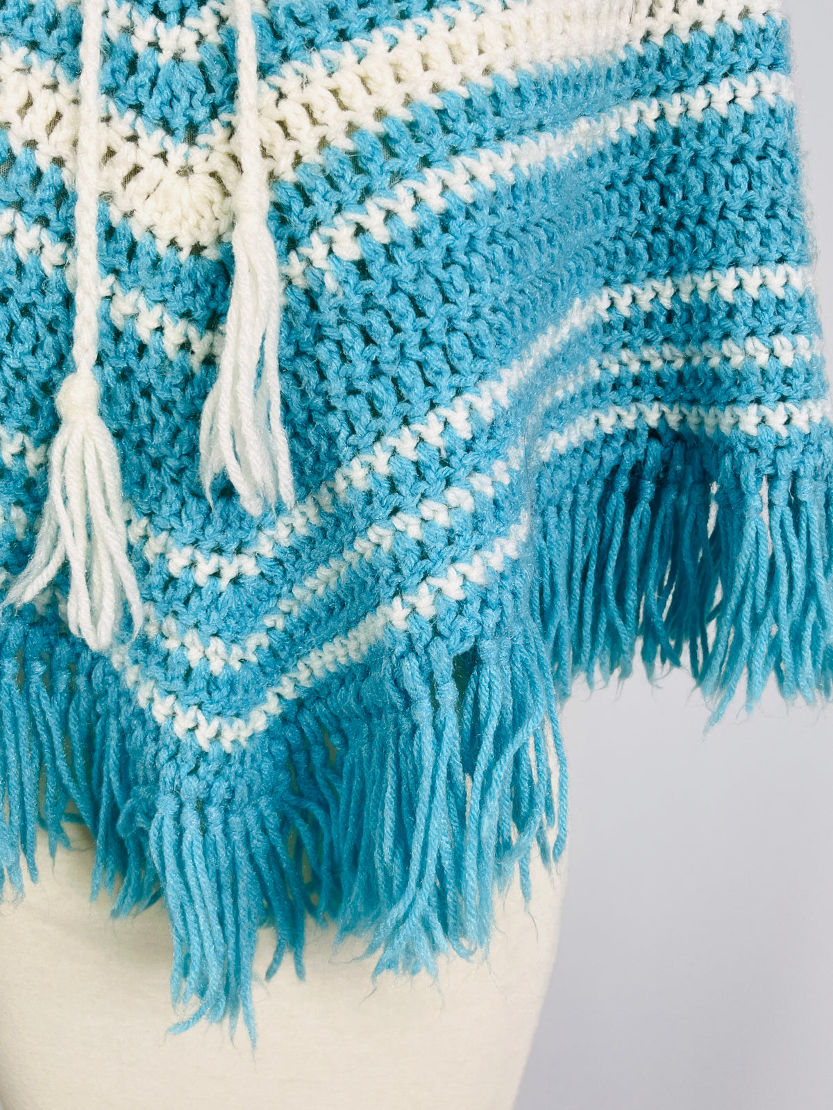 Vintage Crocheted Cropped Poncho