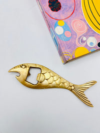 Vintage Modernist Brass Fish Bottle Opener