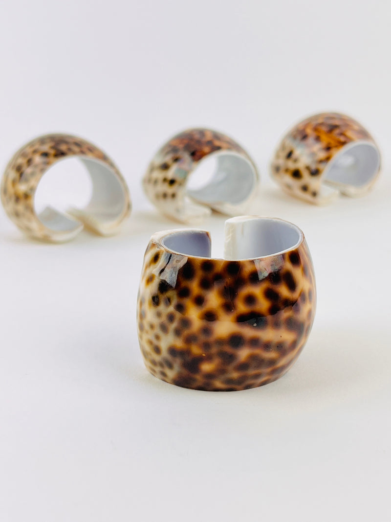 Vintage Tiger Cowrie Napkin Rings