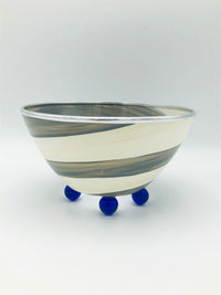 Postmodern Glass Footed Bowl