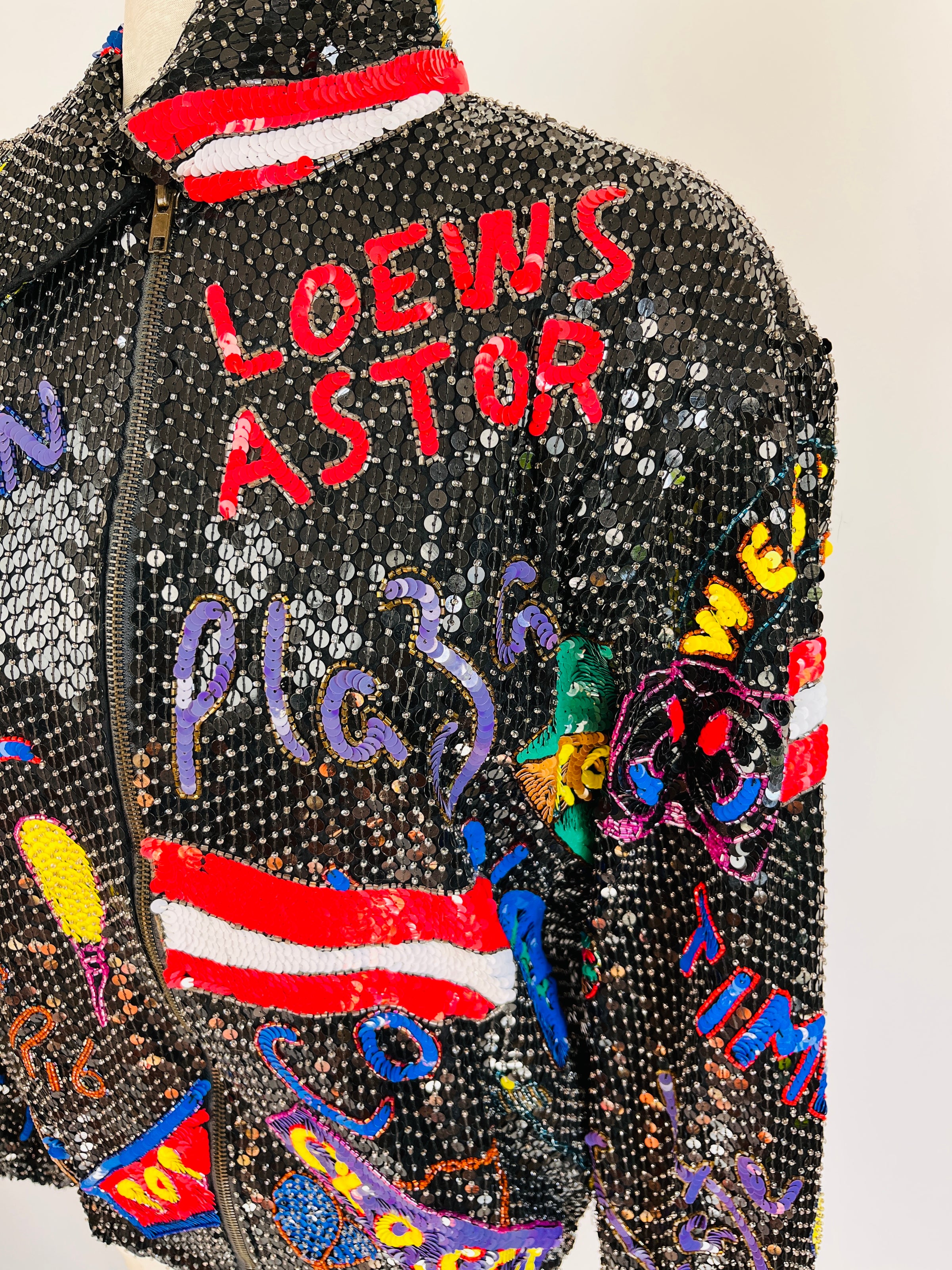 Vintage 90s Times Square New York Sequin Bomber Jacket – Dovetail