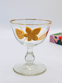Vintage Gold-Plated Foliage Coupes - 6pc Set