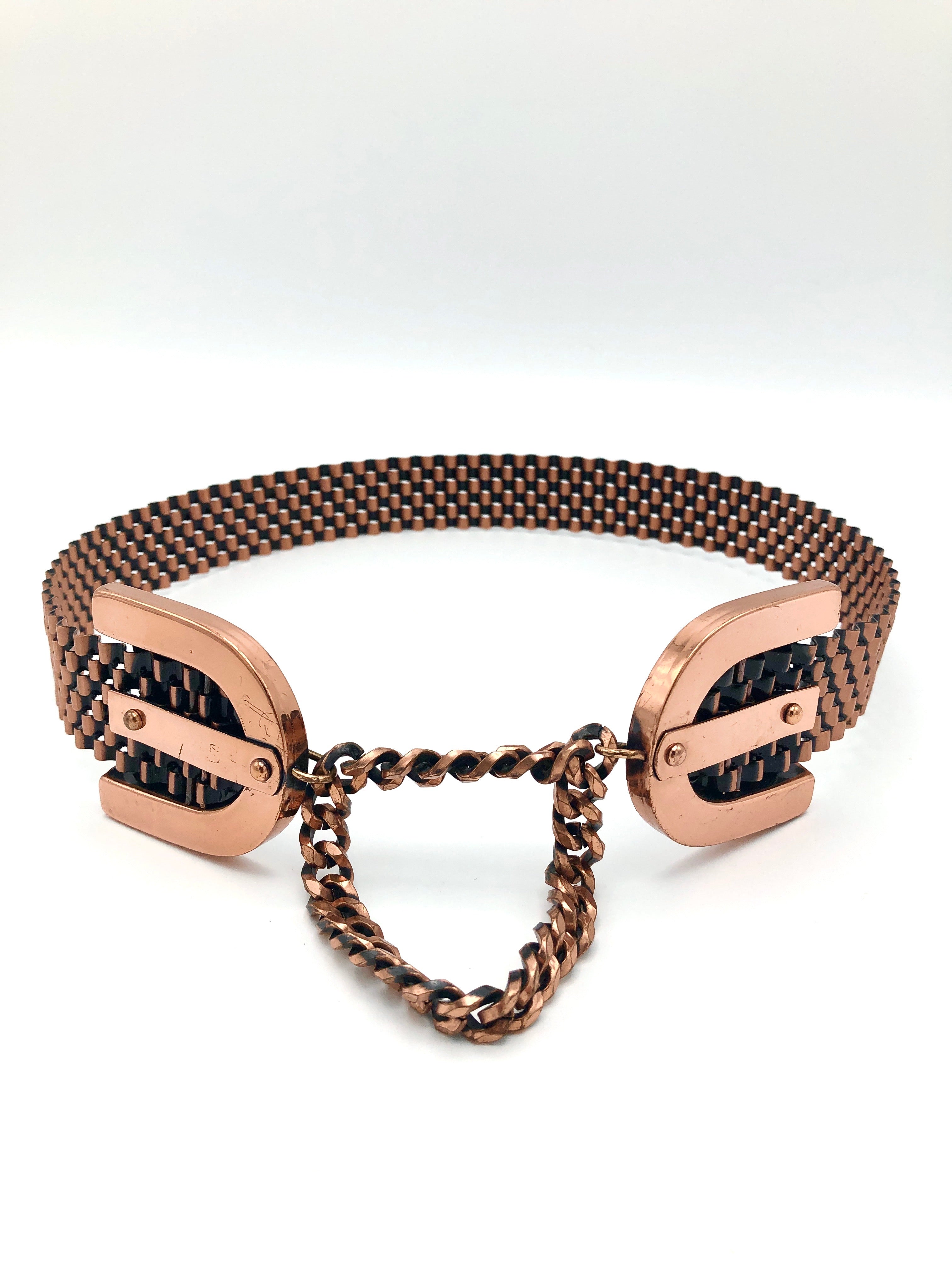Copper Bracelet Retro Wave Design 1950s Vintage Copper Jewelry