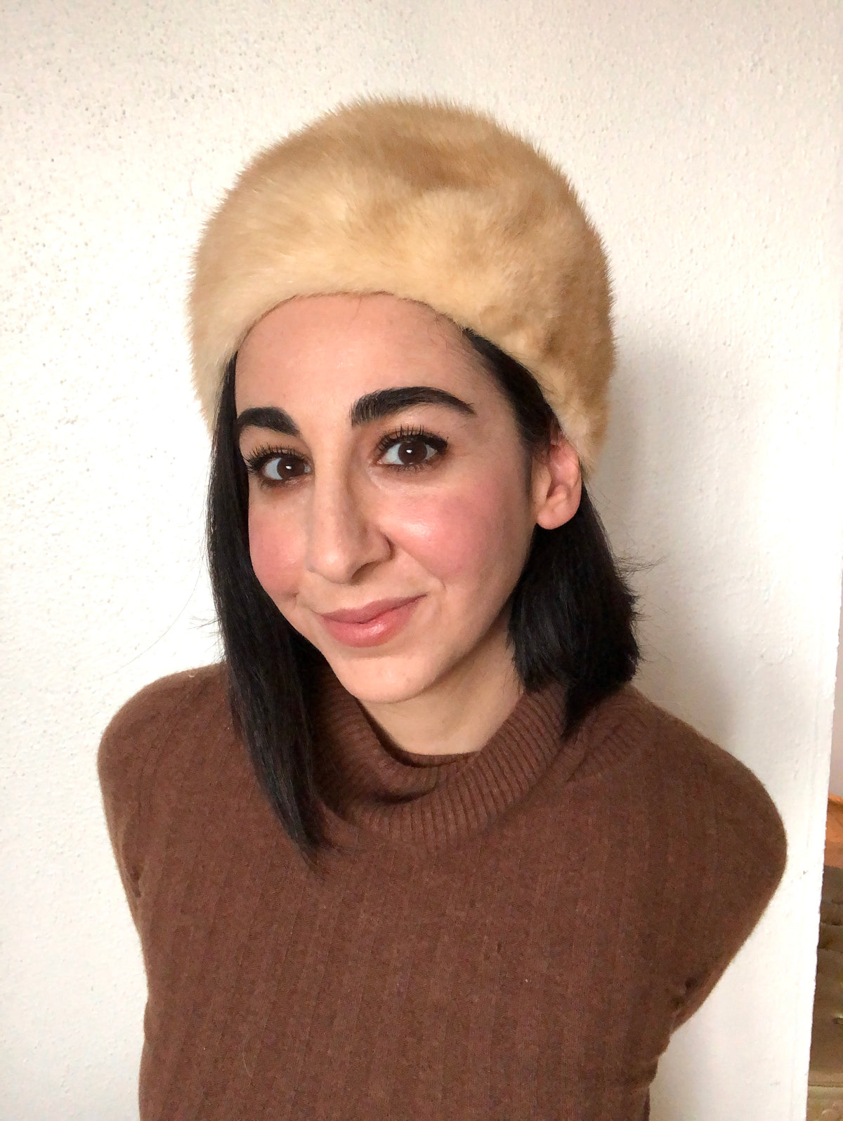 Vintage Blonde Mink Fur Hat