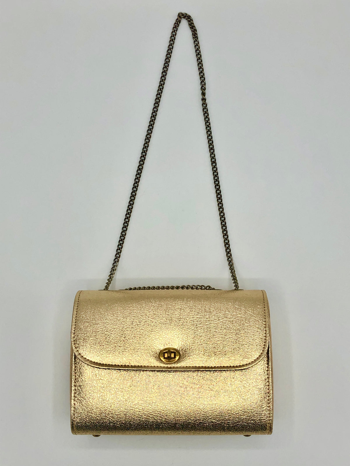 Vintage Gold Metallic Box Purse