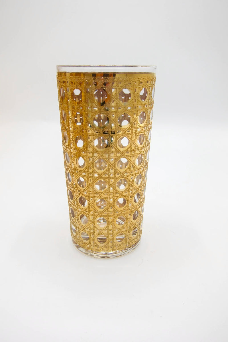 Gold Culver Canella Highball Glasses