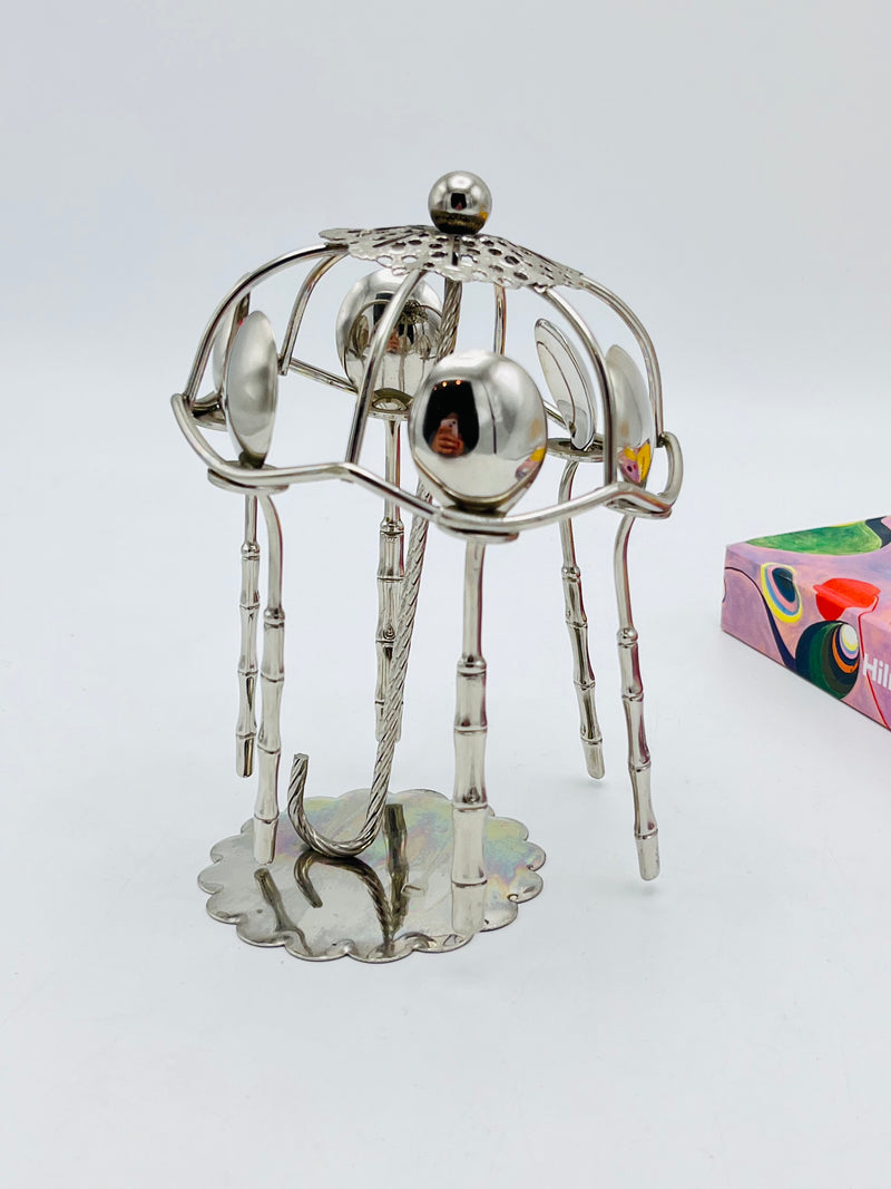 Vintage Demitasse Spoons in Umbrella Stand
