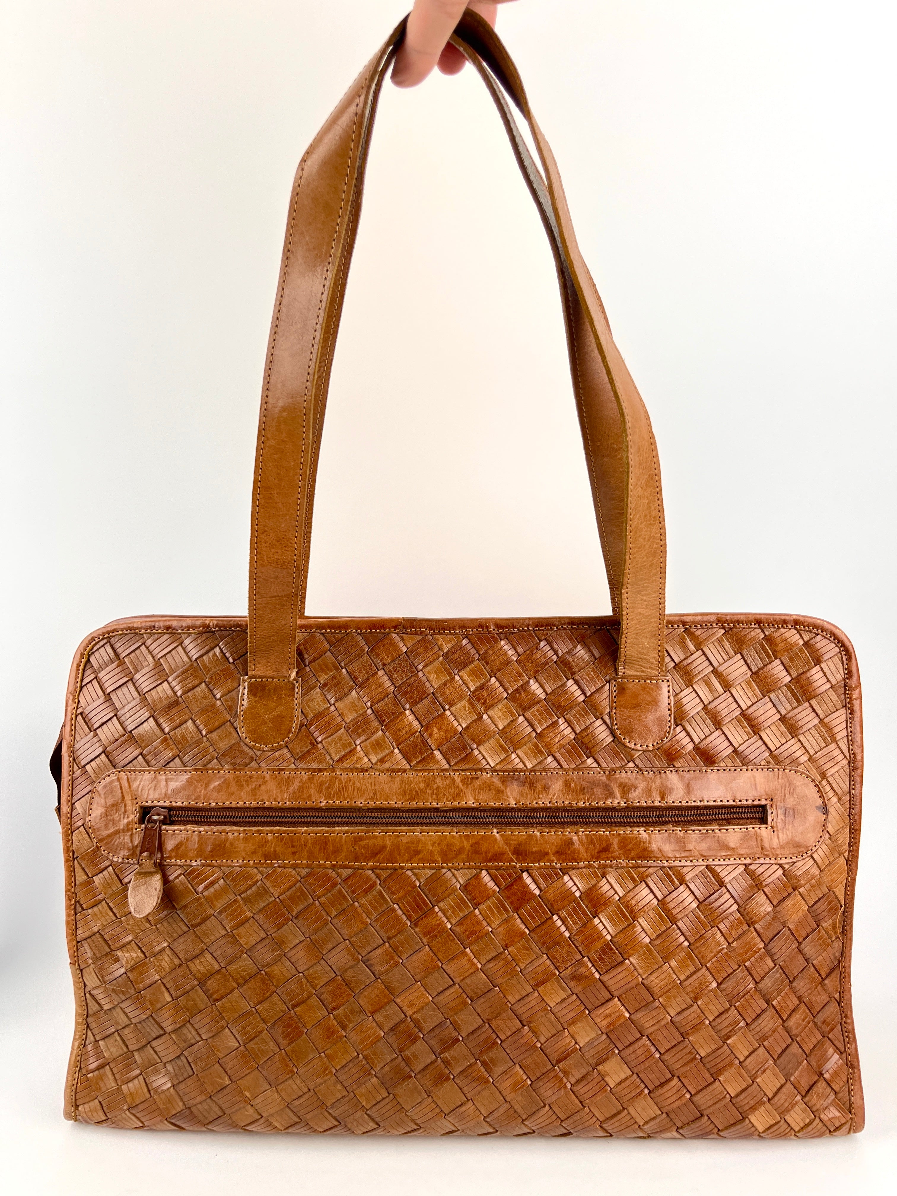 Vintage Oversized Woven Leather Bag – Dovetail display picture 3