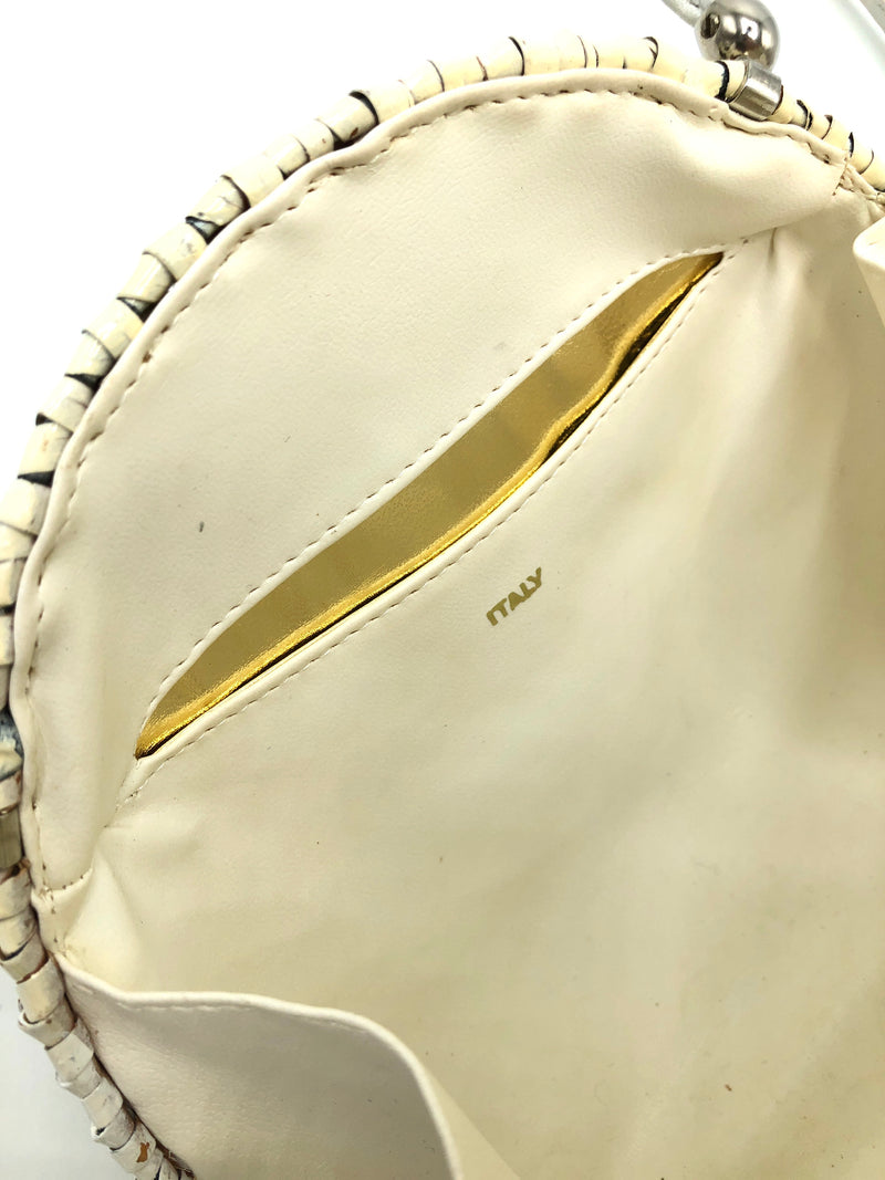 Vintage White Wicker Bag