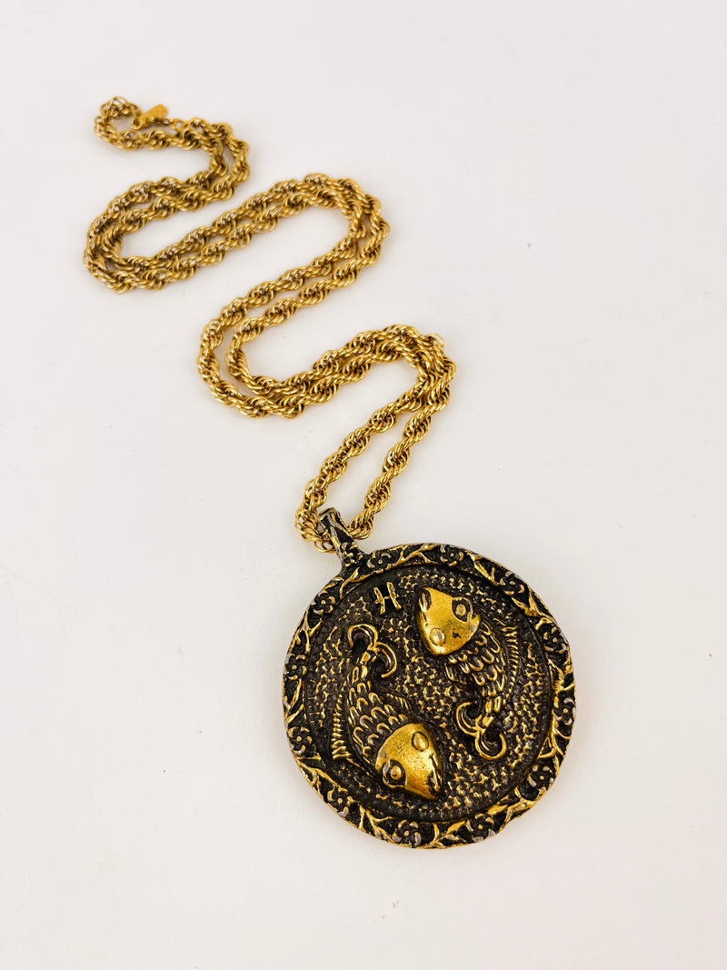 Vintage Pisces Pendant Necklace