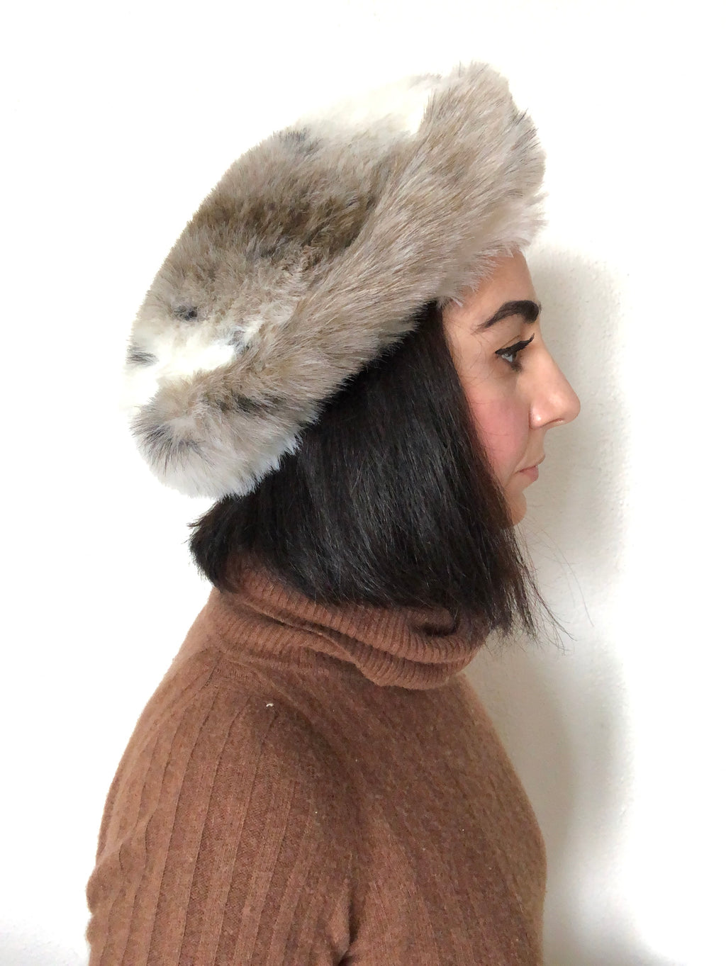 Vintage 1980s Faux Fur Hat