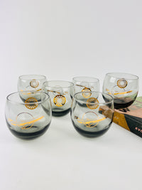 Vintage Smoked Airplane Glasses