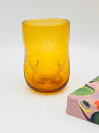 Vintage Amber Mouth-Blown Glasses