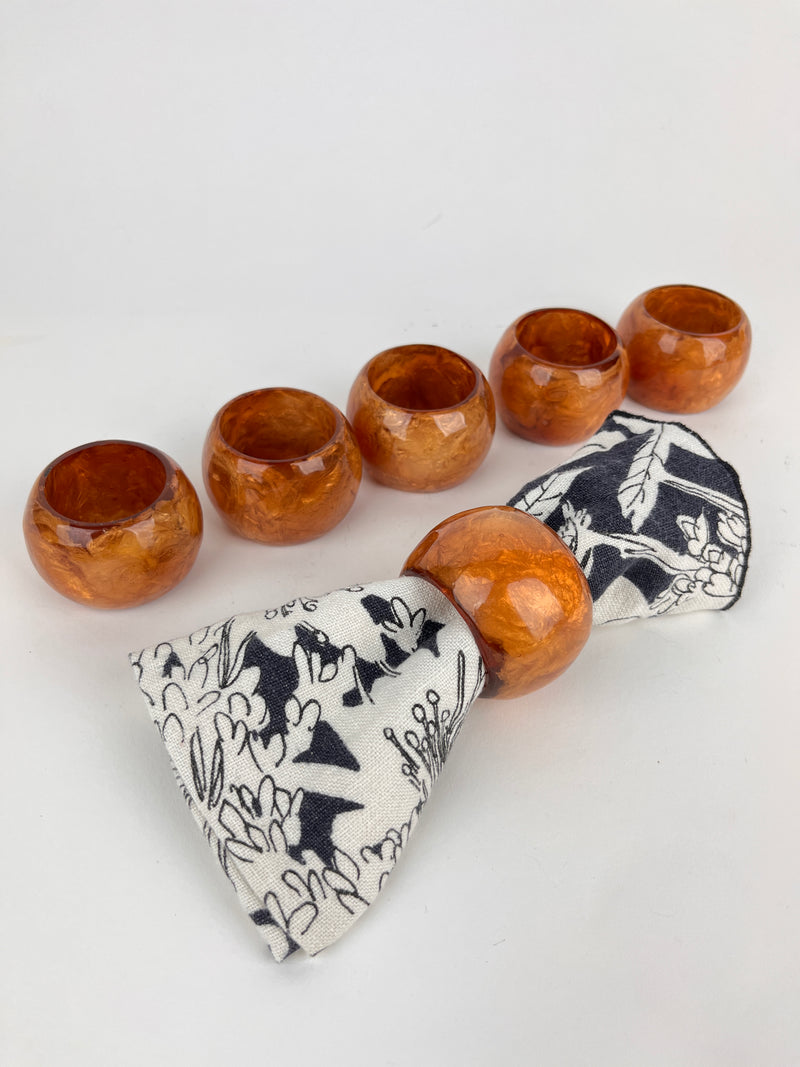 Marbled Lucite Napkin Rings