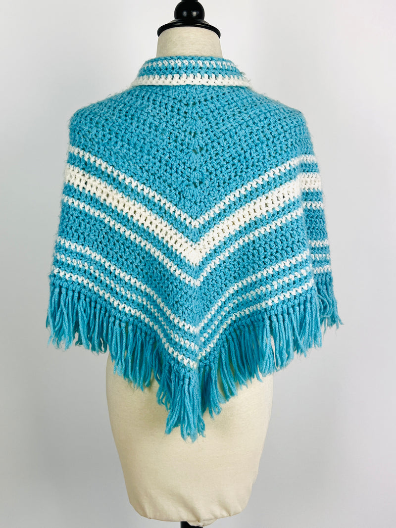 Vintage Crocheted Cropped Poncho