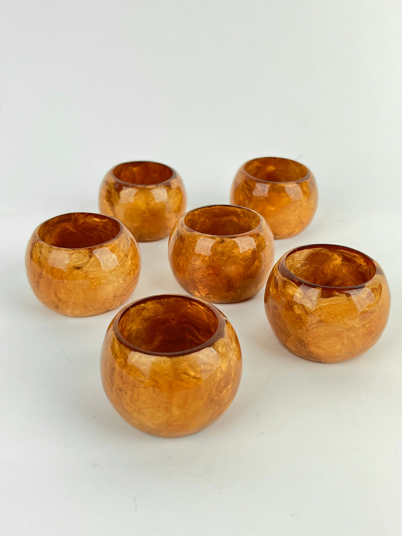 Marbled Lucite Napkin Rings
