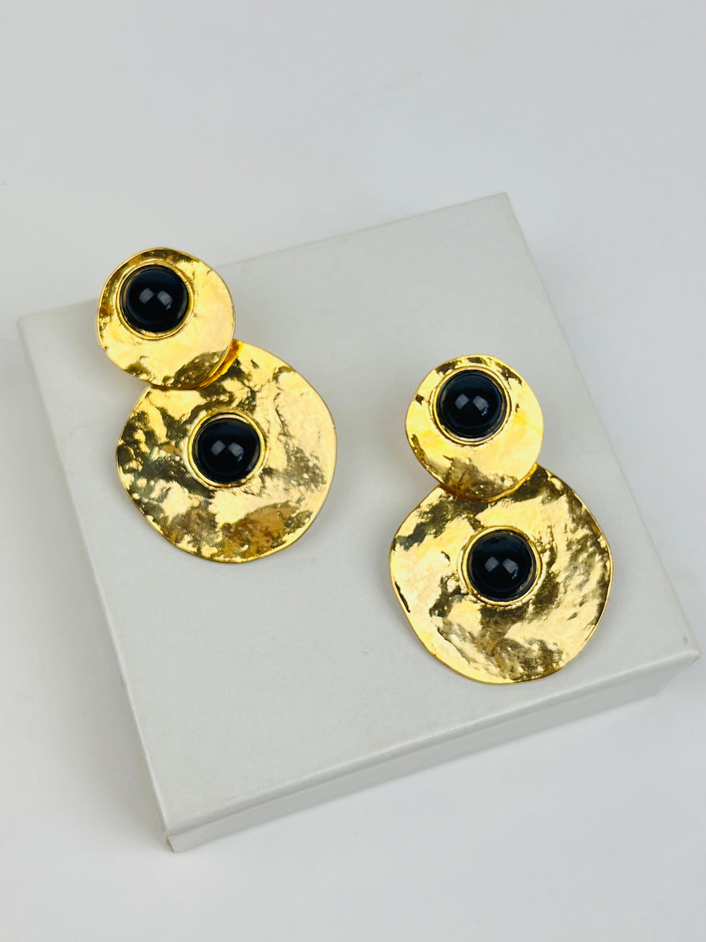 Vintage Hammered Disc Earrings