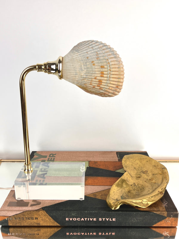 Vintage Lucite and Seashell Lamp