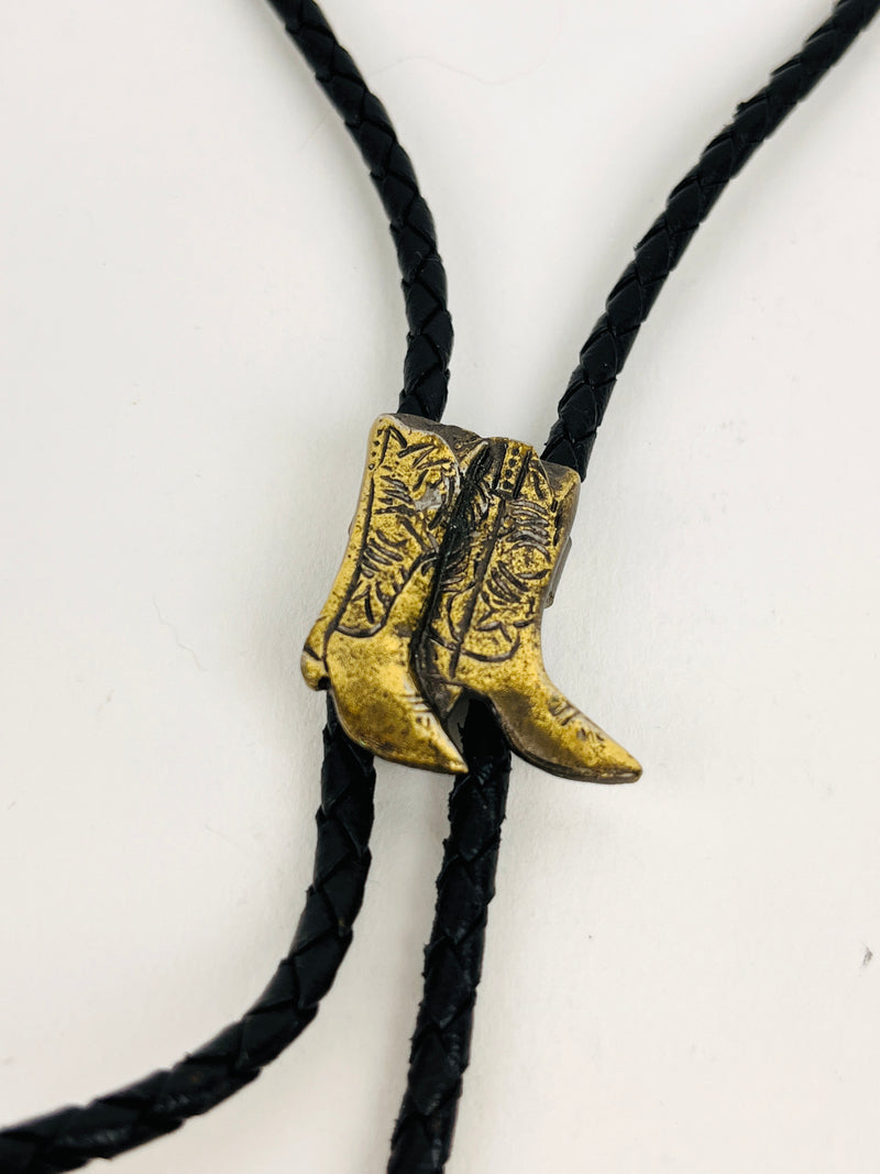 Vintage Western Boot Bolo Tie