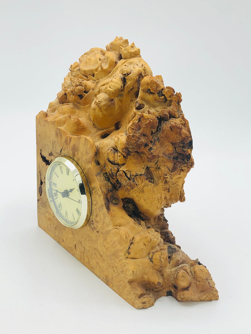 Vintage Burlwood Clock by Michael Elkan Studio