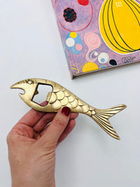 Vintage Modernist Brass Fish Bottle Opener