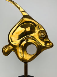 Vintage 1970s Brass Fish Sculpture