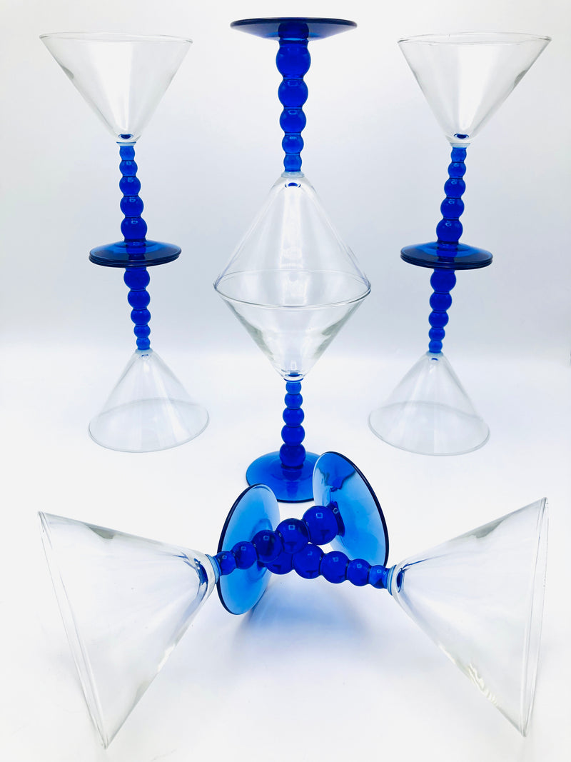 Cobalt-Stemmed Martini Glasses