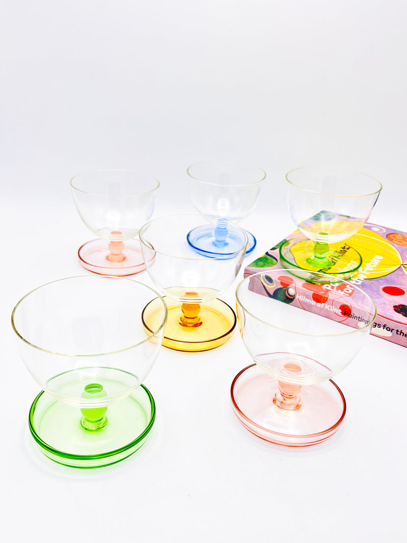 Vintage Multicolor Coupe Glasses