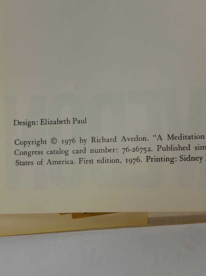 Portraits Richard Avedon First Edition Hardcover Book, 1976