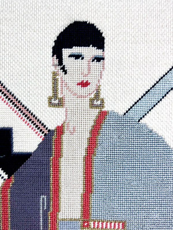 Vintage Needlepoint of Erté’s “Michelle”