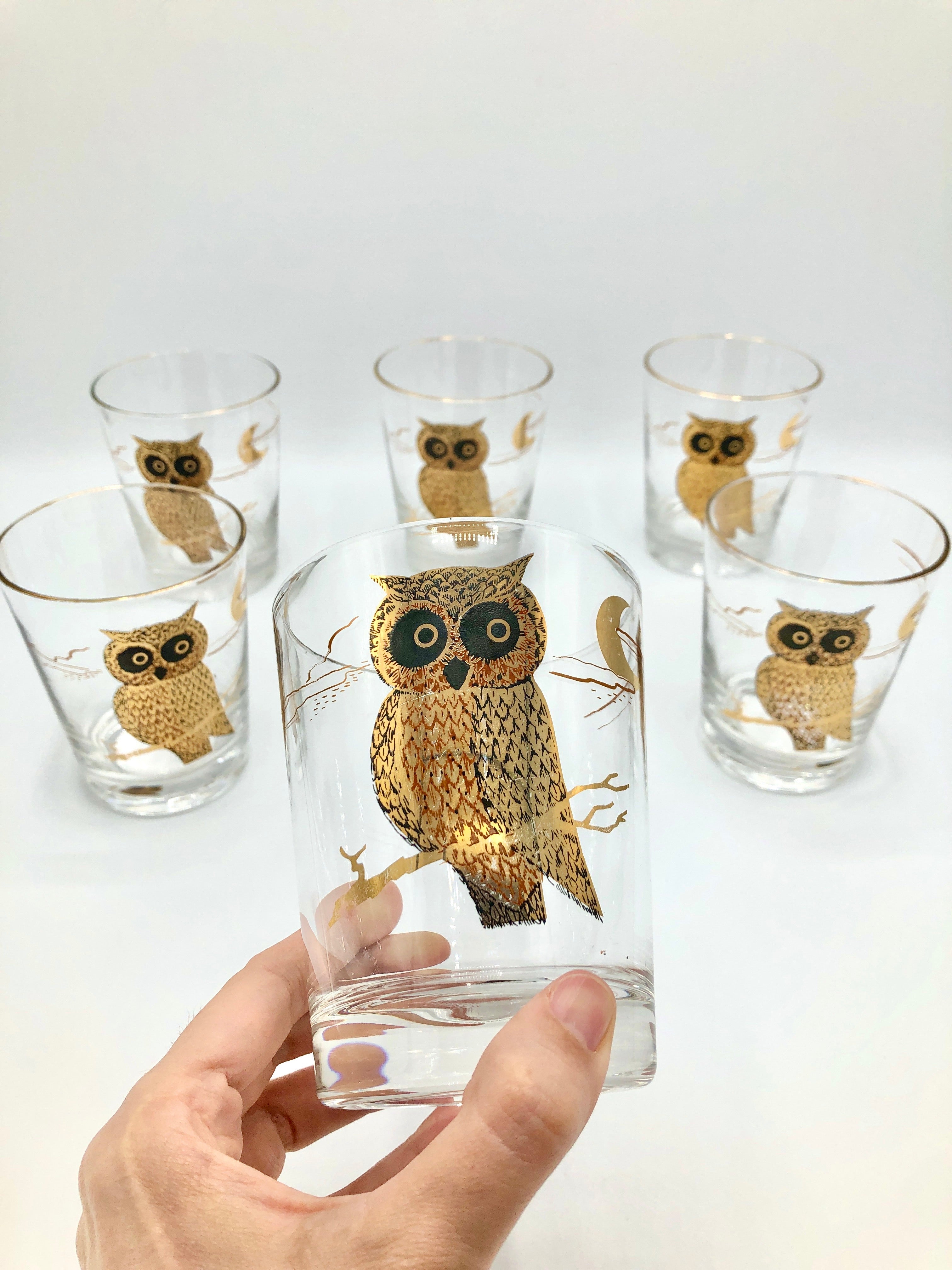 Vintage 22K Gold Owl Glasses by Culver 2024