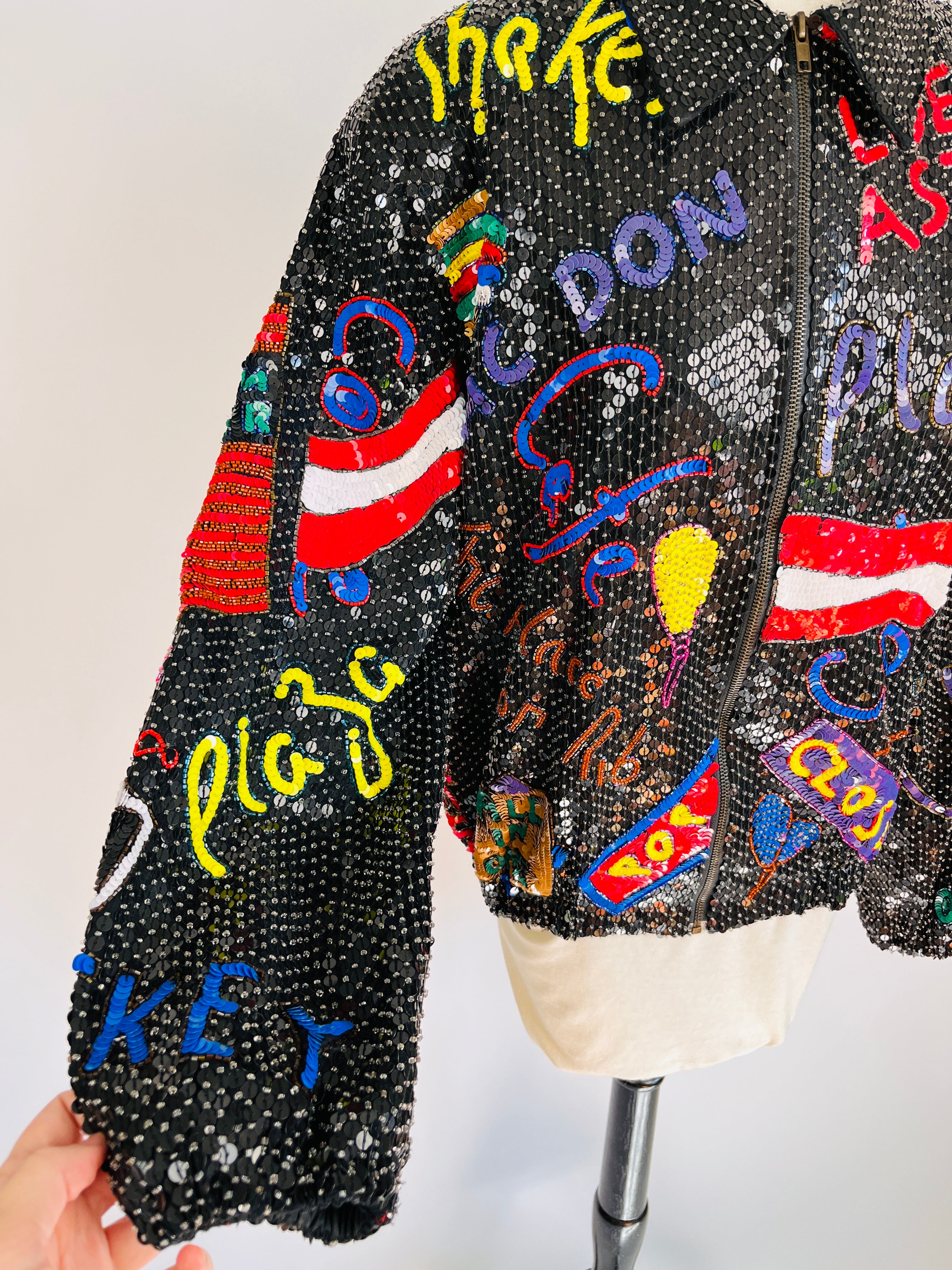 Vintage 90s Times Square New York Sequin Bomber Jacket – Dovetail