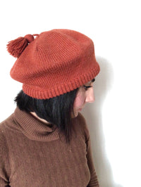 Vintage Persimmon Knit Hat and Glove Set