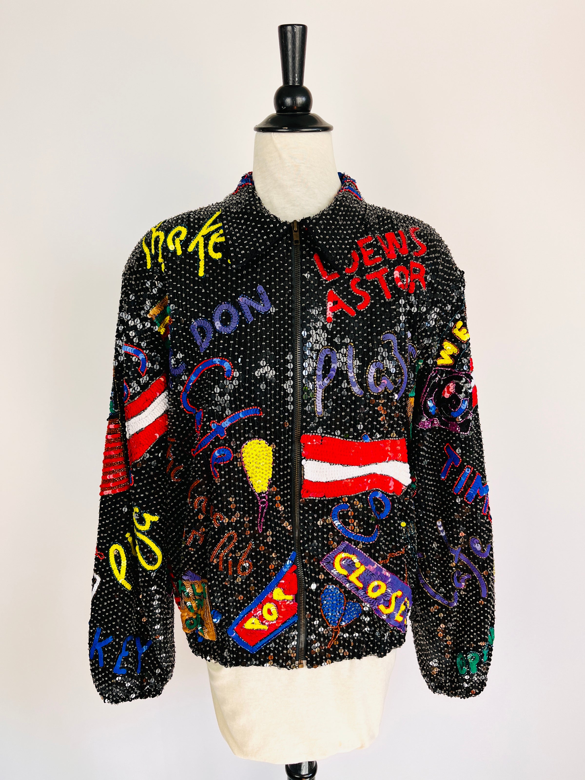 Vintage 90s Times Square New York Sequin Bomber Jacket – Dovetail