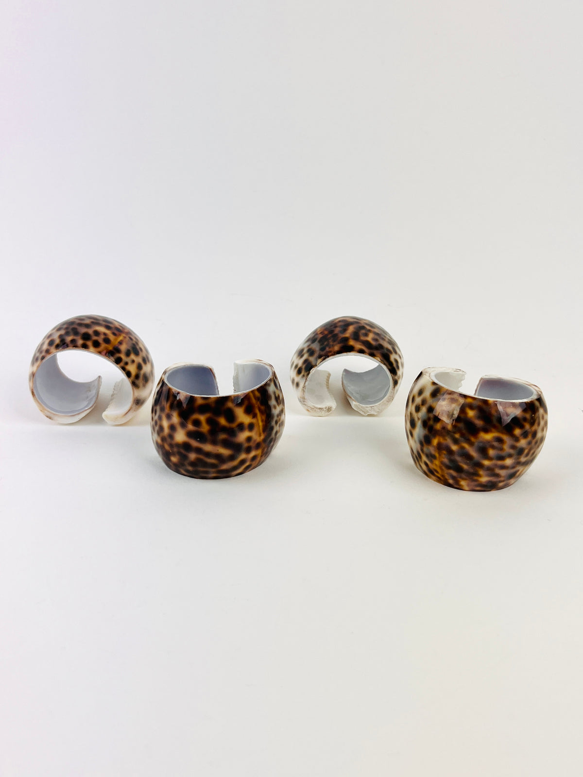 Vintage Tiger Cowrie Napkin Rings