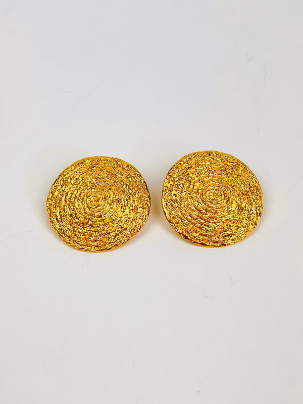 Vintage Spiral Disc Earrings