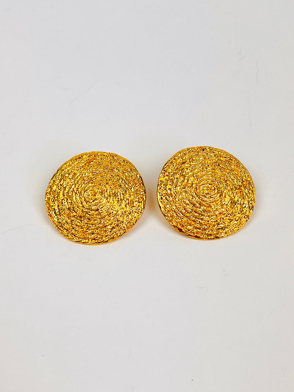 Vintage Spiral Disc Earrings