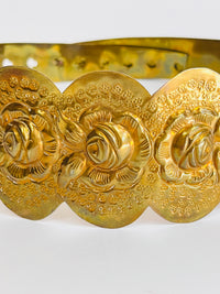 Vintage Brass Floral Belt