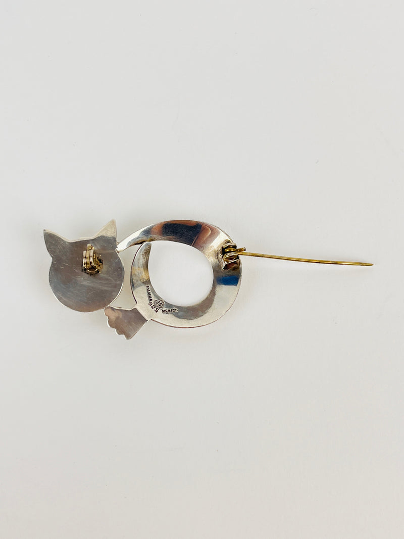 MCM Sterling Silver Cat Pin