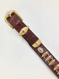 Vintage Leather and Metal Mesh Belt