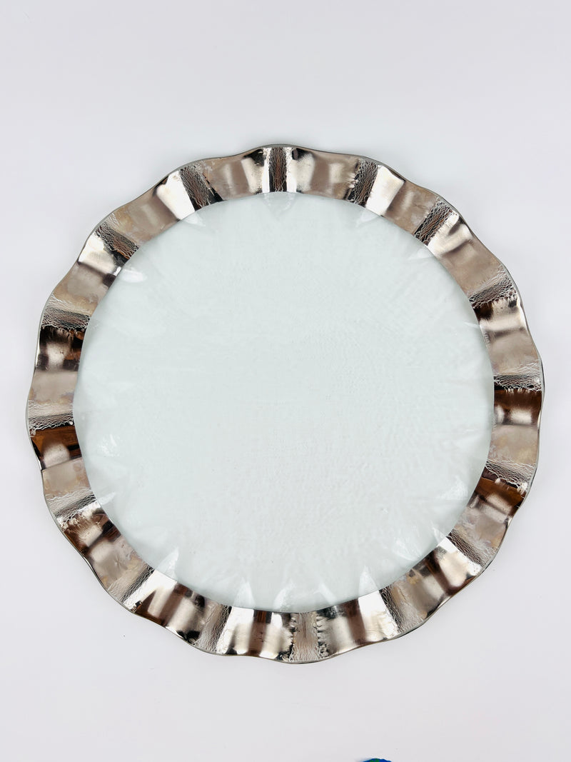 Annieglass Platinum-Rimmed Platter