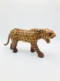 Leather-Wrapped Leopard Sculpture