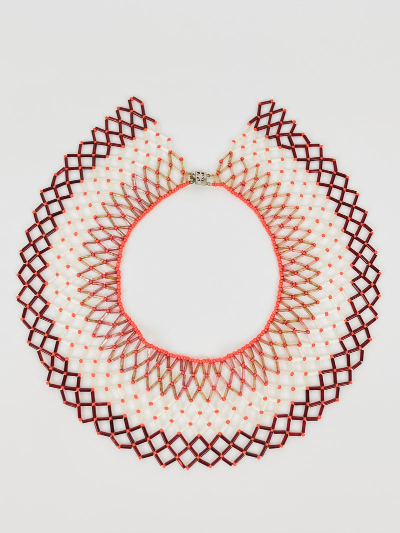 Vintage African Beaded Collar Necklace
