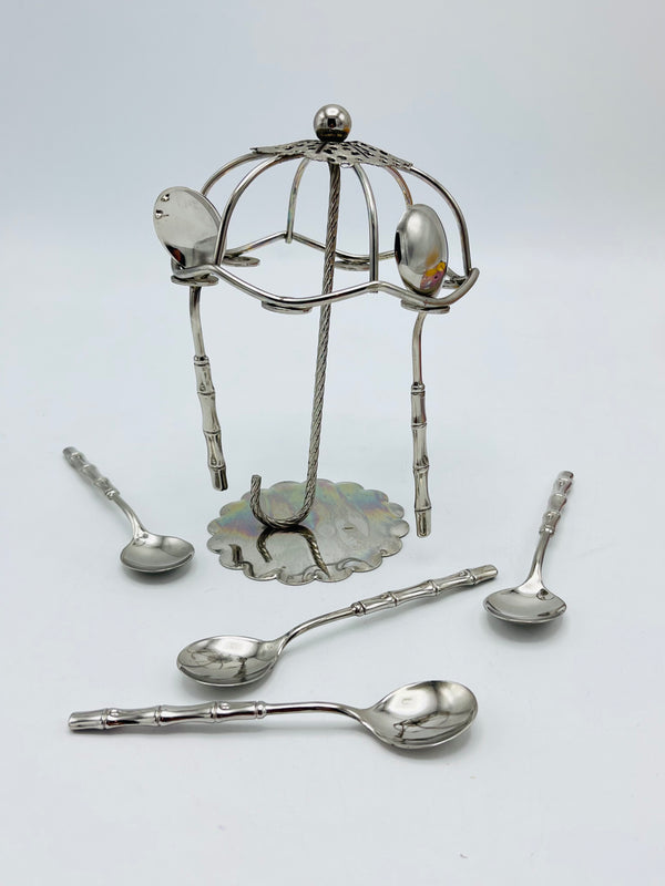 Vintage Demitasse Spoons in Umbrella Stand