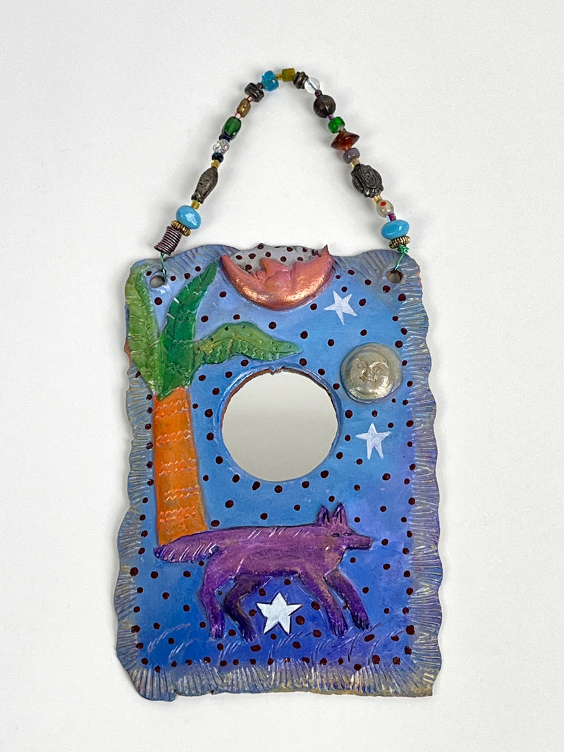 Vintage Y2K Sculptural Ceramic Mirror
