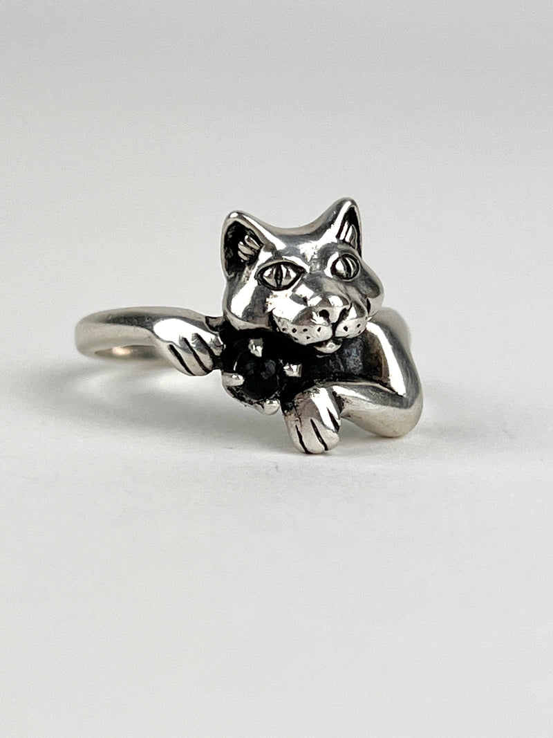Vintage Sterling Cat Ring