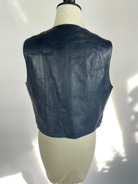 Vintage Navy Blue Leather Vest