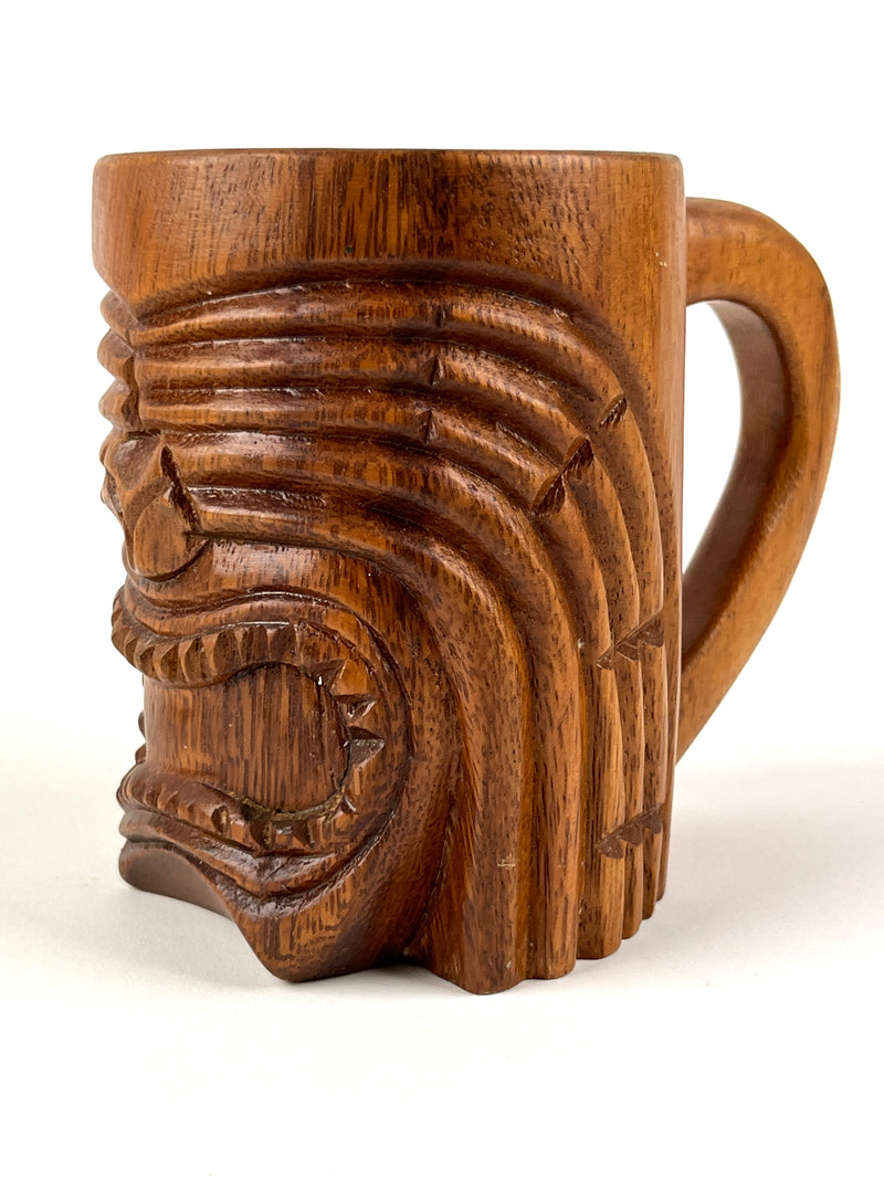 Vintage Wood Tiki Mug