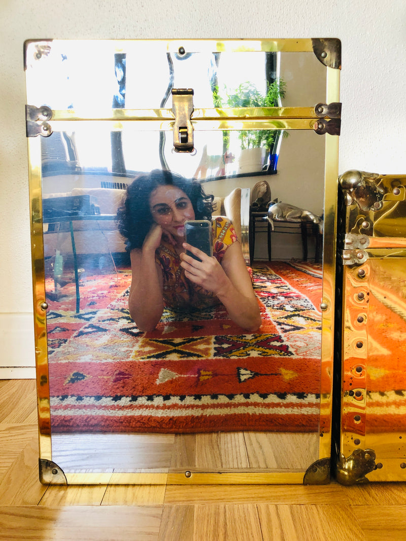 Vintage Chrome + Brass Trunk