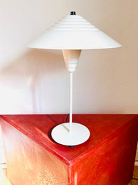 White Postmodern Table Lamp with Metal Shade